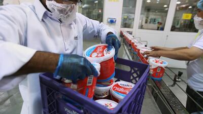 Agthia's factory in Al Ain produces Yoplait, the company's yoghurt brand. Delores Johnson / The National