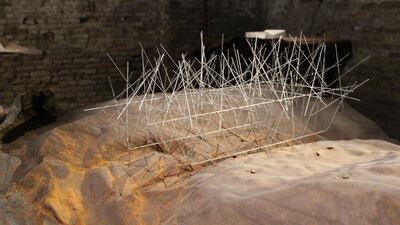 ‘Remains Facing the Horizon’, model of the original structured landmark at the beach at Pelluhue, Chile. Courtesy Anum Laghari