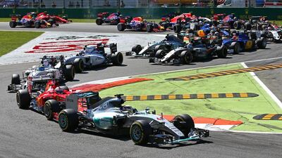 Lewis Hamilton leads the pack at the Autodromo di Monza, Italy. Mark Thompson / Getty Images