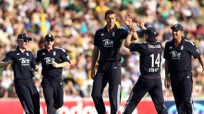 Chris Tremlett, centre, is seen as a like-for-like replacement for Stuart Broad.