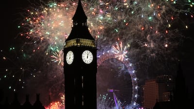 Fireworks light up the London skyline over Big Ben and the London Eye just after midnight on January 1, 2023 in London, England. Getty Images