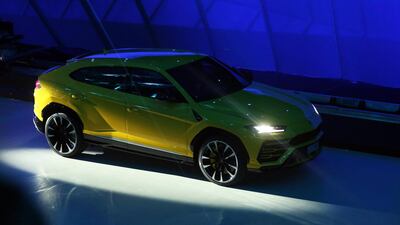 The new Lamborghini Urus presented at the Lamborghini facility in Sant'Agata Bolognese, Bologna, Italy. Georgio Benvenuti/EPA