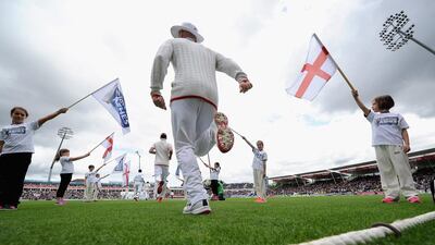 England run out to bat at the start of Day 1. Gareth Copley / Getty Images