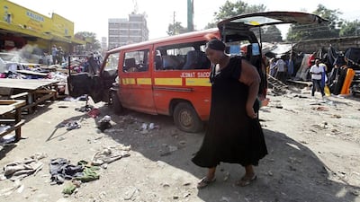 Two improvised explosive devices exploded at the Gikomba open-air market in Nairobi on Friday. Thomas Mukoya / Reuters / May 16, 2014