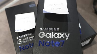 Samsung’s Galaxy Note 7 devices were recalled worldwide, and the company has met the Ministry of Economy over its recall process and the availability of cash refunds. Lee Jin-man / AP Photo