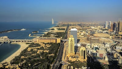 The Burj Dubai can also be seen from afar at Ocean Heights' five-bedroom penthouse. Courtesy Christie’s International Real Estate