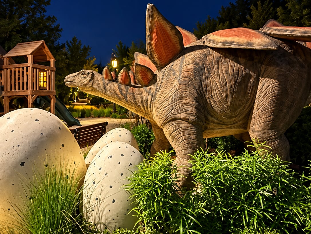 A dinosaur-themed play area. Shazia Ahmed / The National