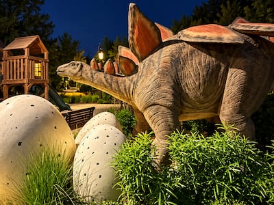 A dinosaur-themed play area. Shazia Ahmed / The National