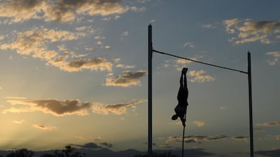 US athlete Sam Kendricks during the men's pole vault at the International Athletics Meeting Anhalt at Paul Greifzu Stadium, Dessau, Germany, on May 21. Reuters