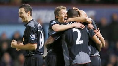 Glen Johnson, centre, put Liverpool ahead in the 11th minute but the visitors trailed West Ham for most part of the game.
