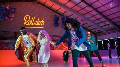 Roller disco with zombies at RollDXB.