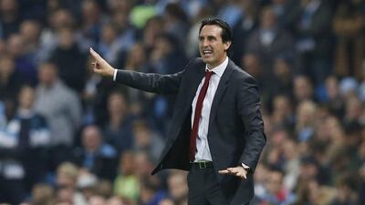 Sevilla manager Unai Emery reacts during his team’s Champions League match against Manchester City on Wednesday at the Etihad Stadium. Phil Noble / Reuters
