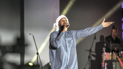 Hamdan Al Abri performs at the event.