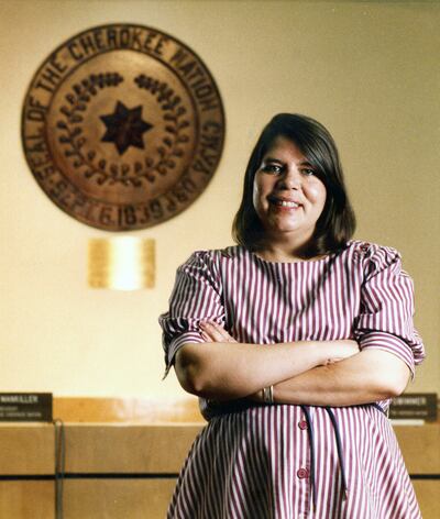 In 1985, Wilma Mankiller became the first female chief of the Cherokee Nation. AP