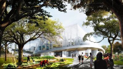 Employees will have access to exercise equipment and yoga studios on majestic balconies overlooking central courtyards. Courtesy Google