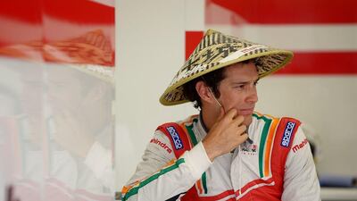 Bruno Senna, nephew of Ayrton, shown during the Formula E Beijing ePrix on Saturday. The Mahindra Racing team member was unable to finish the race. Wang Zhao / AFP