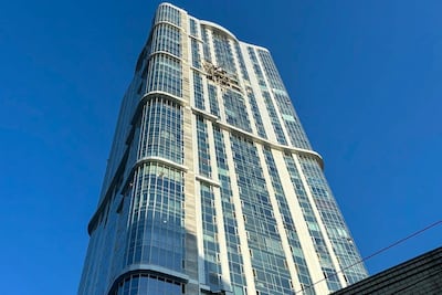 A damaged building in Saratov, Russia, following a Ukrainian drone attack. AP