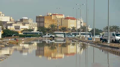 Flood water in the Fahaheel area of Kuwait City. EPA