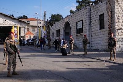 People cross into Syria through the Masnaa border point in the Bekaa Valley, Lebanon. AP Photo