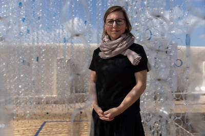 German artist Anja Bamberg with her work Suspended Threads, a unique response to the theme of memory. Antonie Robertson / The National
