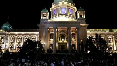 The anti-government protesters attempted to storm the country's parliament building. Reuters