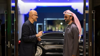 Sheikh Tahnoon meets Microsoft chief executive Satya Nadella to discuss advancements in AI, innovation and developing smart infrastructure.