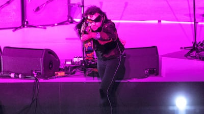 French artist -M- played a colourful set of funk-rock hits and covers at Louvre Abu Dhabi. Christopher Pike / The National