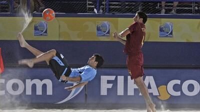 Portugal and Uruguay contested the 2009 Beach Soccer World Cup third-place match in Dubai. Jeffrey E Biteng / The National