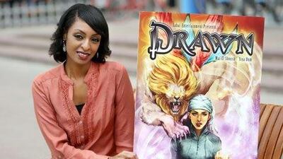 Mai El Shoush with a teaser for her forthcoming comic book, Drawn. Jaime Puebla / The National