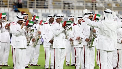 The band plays before the game.