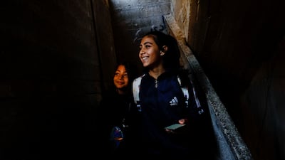 Farah and Lamees walk to the gym together. Reuters