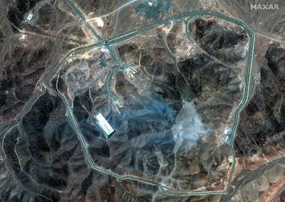A satellite view shows Iran's Fordow underground complex after the US struck the nuclear facility in June. Photo: Maxar