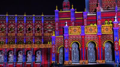 A detail during the Sharjah Light Festival's opening night. Reem Mohammed / The National