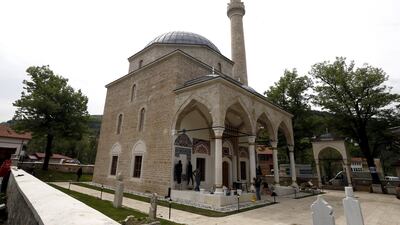 Aladza Mosque in the town of Foca, eastern Bosnia and Herzegovina was reopened on Saturday following a five-year-reconstruction. EPA
