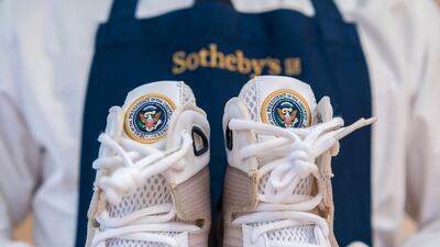 The trainers are said to be in pristine condition and features many custom details.