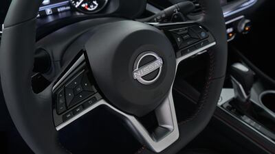 The steering wheel won't let you forget you're in a Nissan