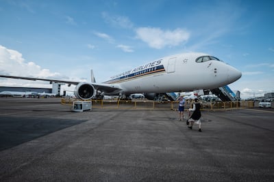 The modified Airbus A350-900ULR features only business and premium economy cabins. EPA