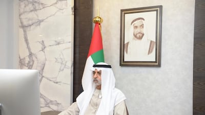Sheikh Nahyan bin Mubarak, Minister of Tolerance, attends Sunday's UAE Cabinet meeting. Courtesy: Dubai Media Office