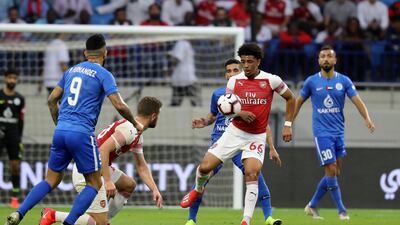 Xavier Amaechi of Arsenal in action. Pawan Singh / The National