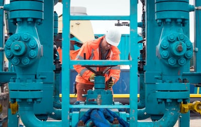 A worker at the Cuadrilla fracking site in Preston New Road, Little Plumpton, Lancashire. Getty Images