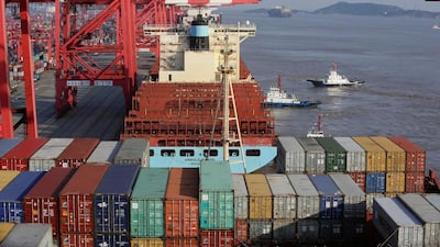 A container area is seen at the Yangshan Deep Water Port. Aly Song / Reuters