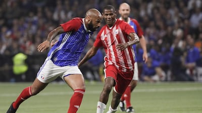 Thierry Henry of the France 98 team controls the ball. Thomas Samson / AFP