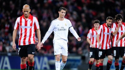 Cristiano Ronaldo was sent off with a red against Athletic Bilbao on Saturday. David Ramos / Getty Images