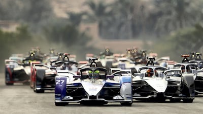 BMW i Andretti Motorsport's British driver Alexander Sims at the front during Round 1 of the Formula E championship's season opening race; the Diriyah E-Prix in Saudi Arabia on November 22, 2019. Getty