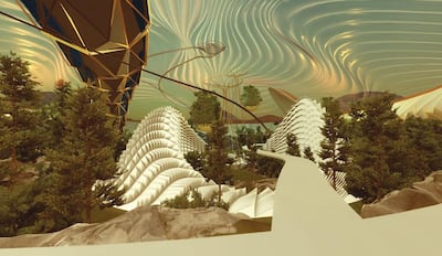 A rendering of what the inside of the domed Mars Science City in Dubai may look like.