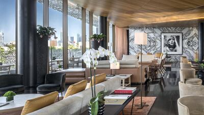 The lobby at Bulgari Dubai.