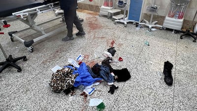 A medical staffer works inside the emergency department of Al-Rabeein Hospital in Mosul. AFP