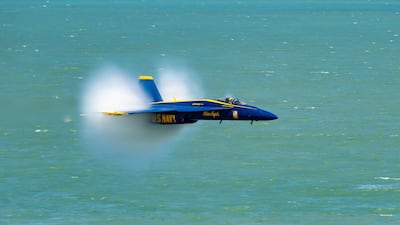 The US Navy's Blue Angels perform during the Cocoa Beach Airshow in Florida. Photo: US Navy