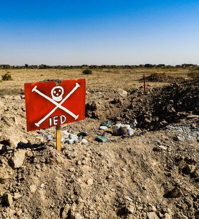 IED and UXO pit from where Iraqi army collects our found items. Courtesy The Halo Trust