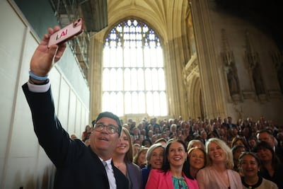 Andy Burnham, Labour MP for Makerfield, with the Parliamentary Labour Party. Dan Kitwood / Getty Images